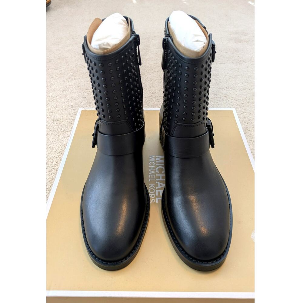 Michael Kors Women's Reeves Studded Leather Moto Boots